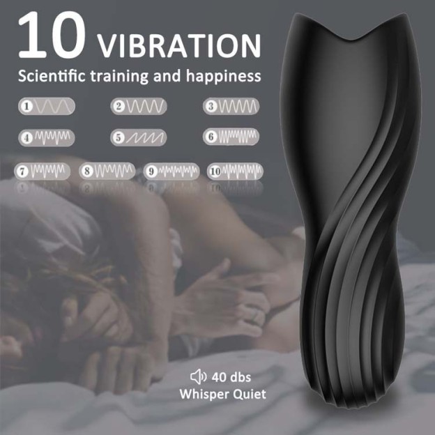 Vibrating Cock Ring Glan Ring Penis Training 10 Modes Men Masturbator -WeLovePlugs