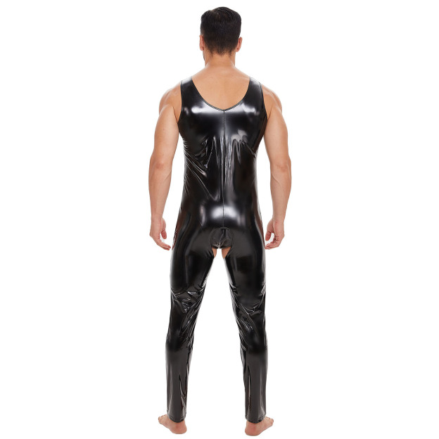 Men Shiny Leather Jumpsuit - image 3