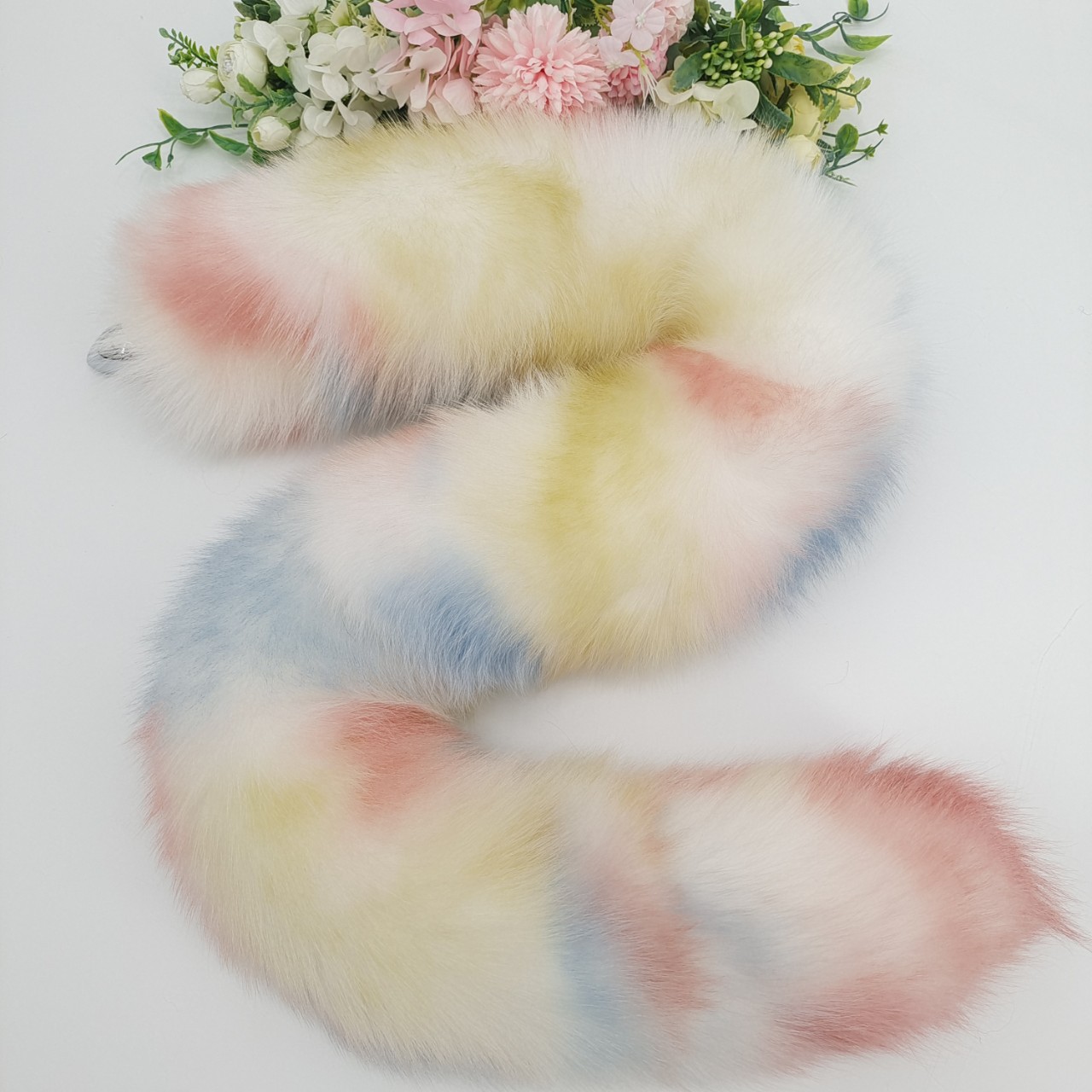Candy Color Handmade Detachable Plug Fox Tail - 70cm - image 4