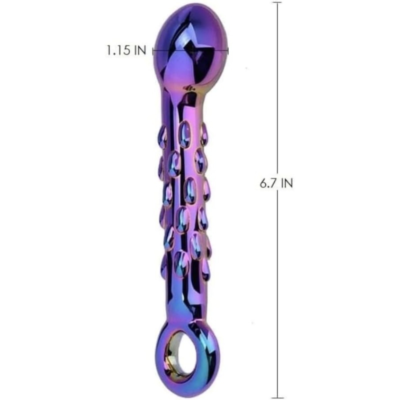 6.7'' Rainbow Glass G-spot Dildo-WeLovePlugs