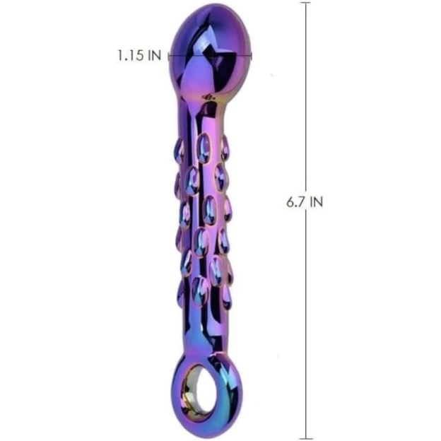 6.7'' Rainbow Glass G-spot Dildo-WeLovePlugs
