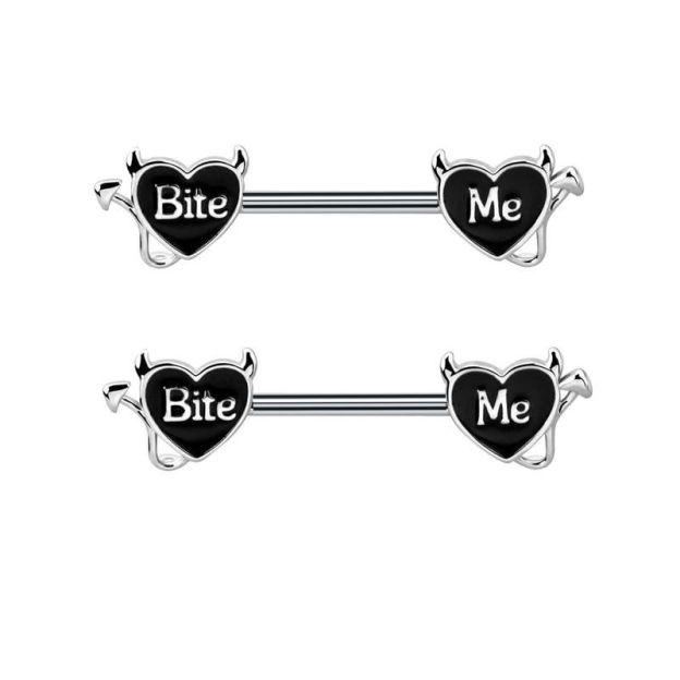 Hear Shape Fxxk Me Nipple Piercing Ring 