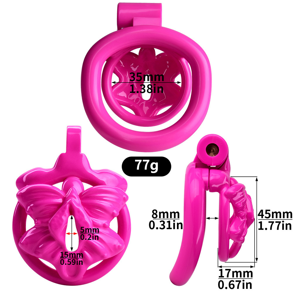 Sissy Chastity Cage with 4 Rings – Lightweight Resin Locking Device with 2 Keys, Invisible Wear for Long-Term Use-WeLovePlugs