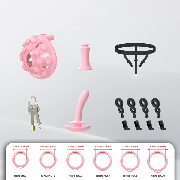 Securefit Resin Chastity Cage Set - Pink - image 9