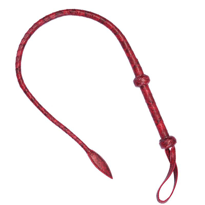 Snakeskin Riding Crop - Red - image 6