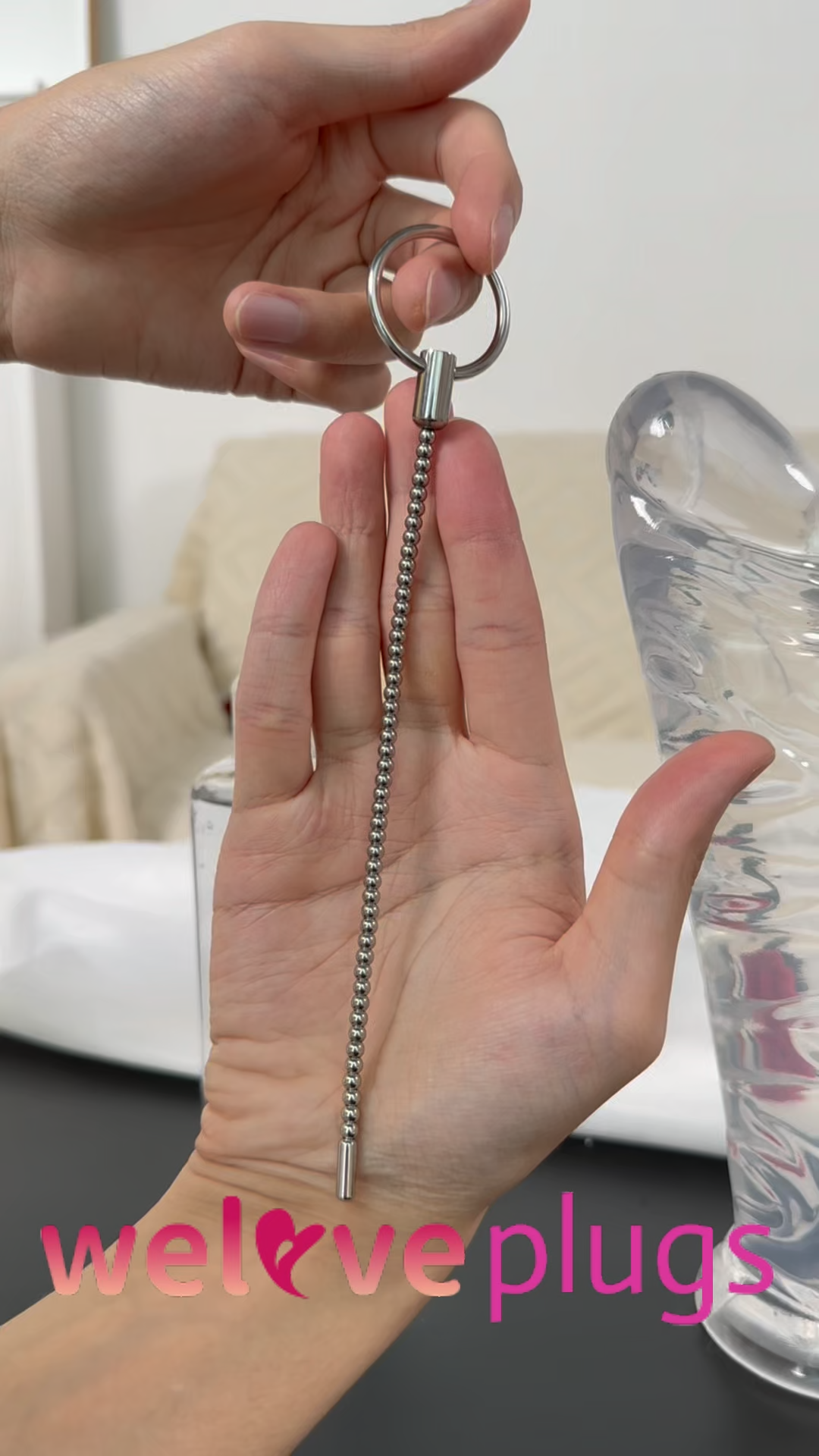 Plug Urétral En Acier Inoxydable - Pour Sounding/stretching - Avec Ceinture Et Poignée - Neuf