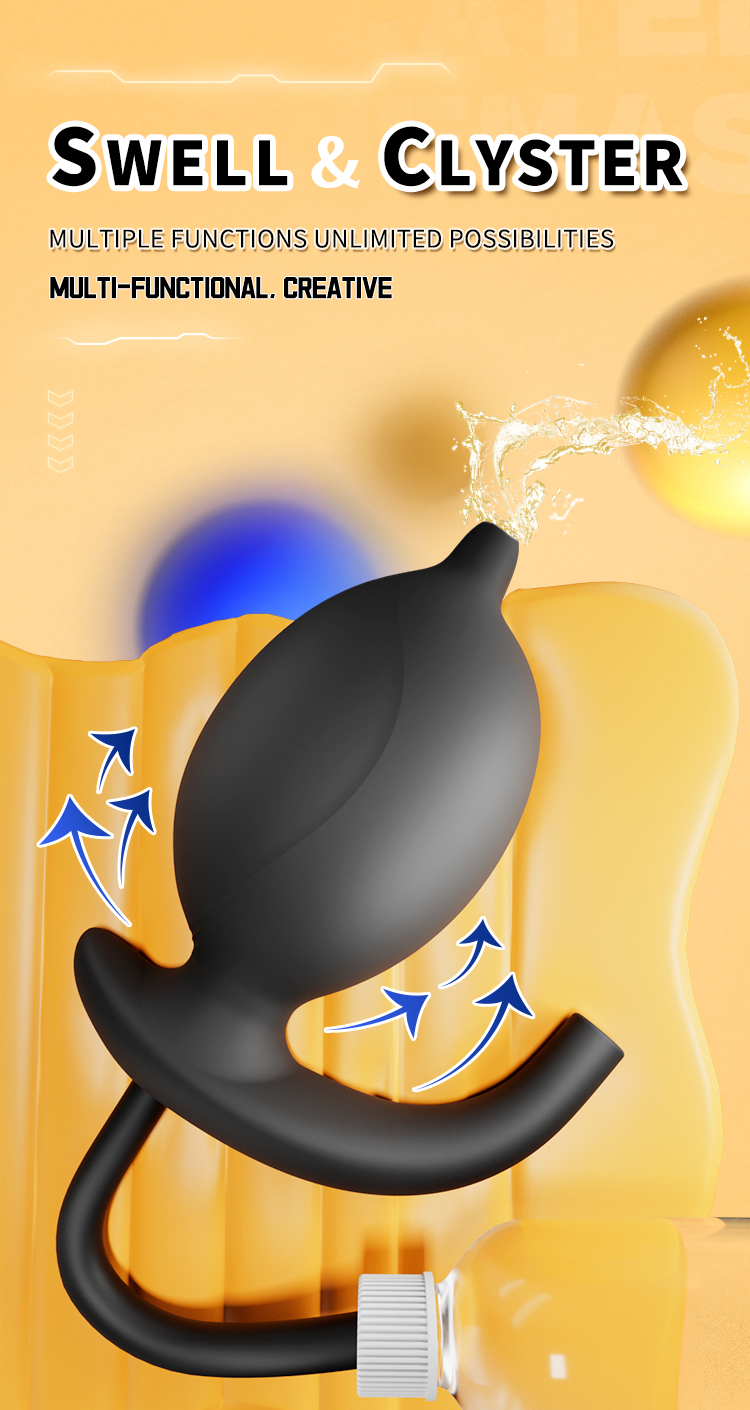Inflatable & Detachable Enema Butt Plug