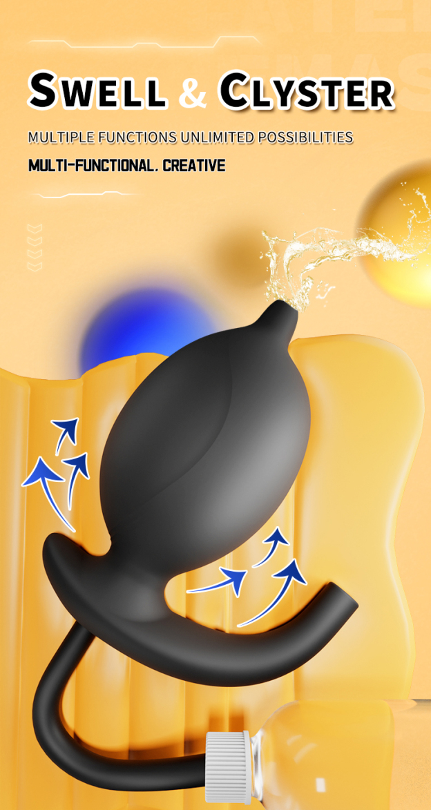 Inflatable & Detachable Enema Butt Plug