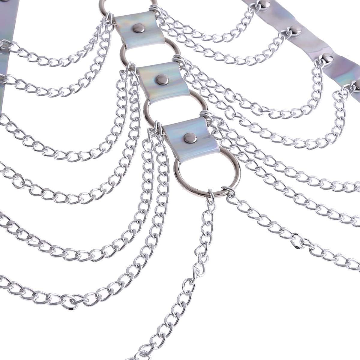 Laser-Cut Body Chain Harness Lingerie