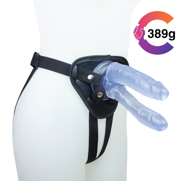 Realistic Suction Cup Double End Strap On Dildo – Wearable & Hands-Free