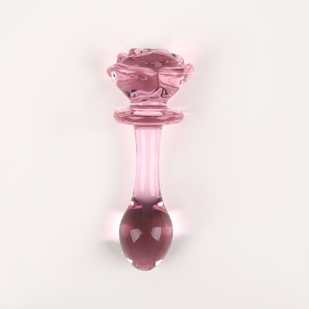 Pink Rose Glass Dildo - B - image 5