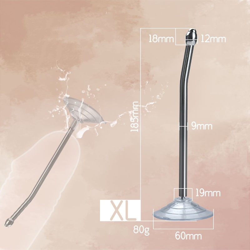 Stainless Steel Urethral Sound with Suction Bottom -WeLovePlugs