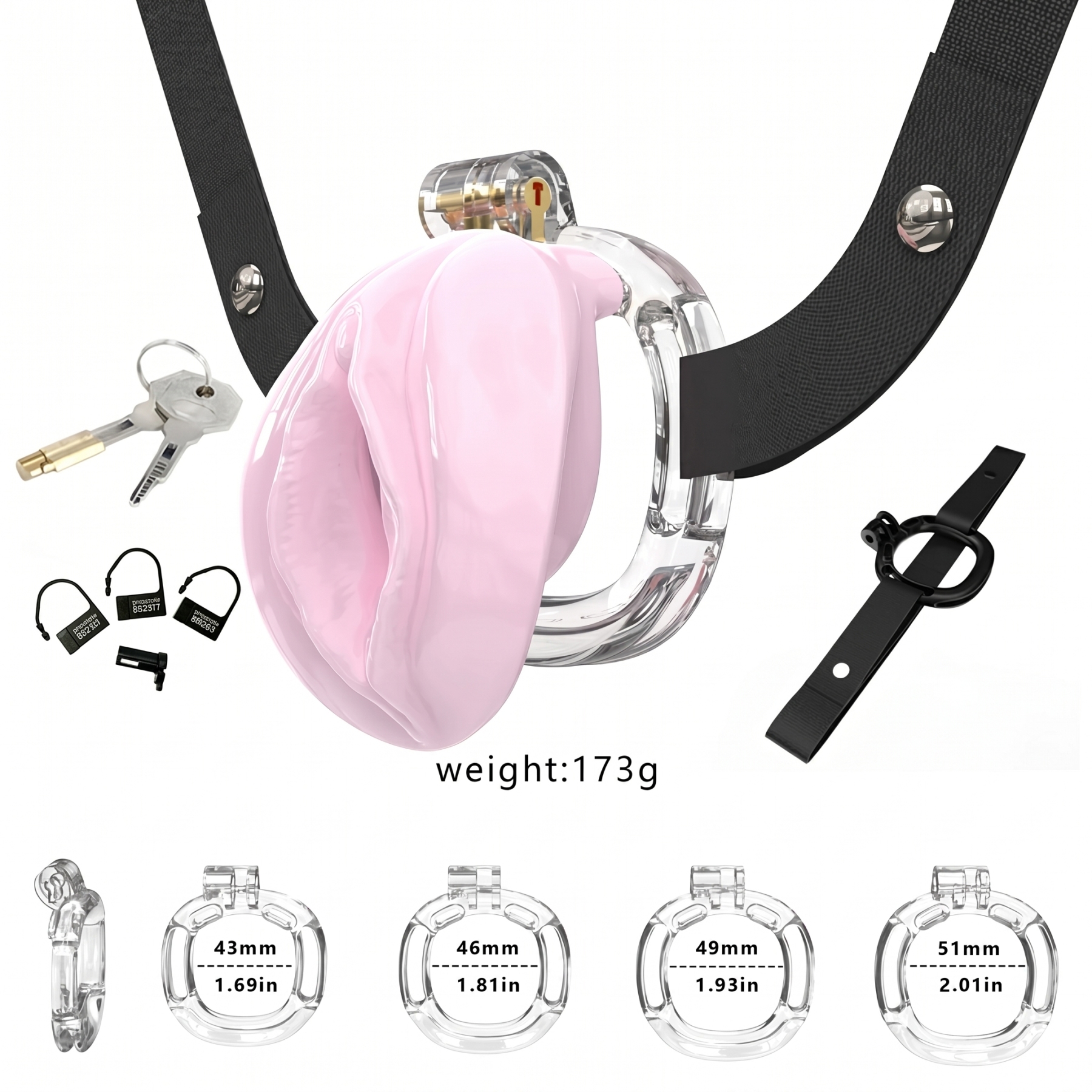 StealthFlex Adjustable Chastity Cage - Light Pink - image 6