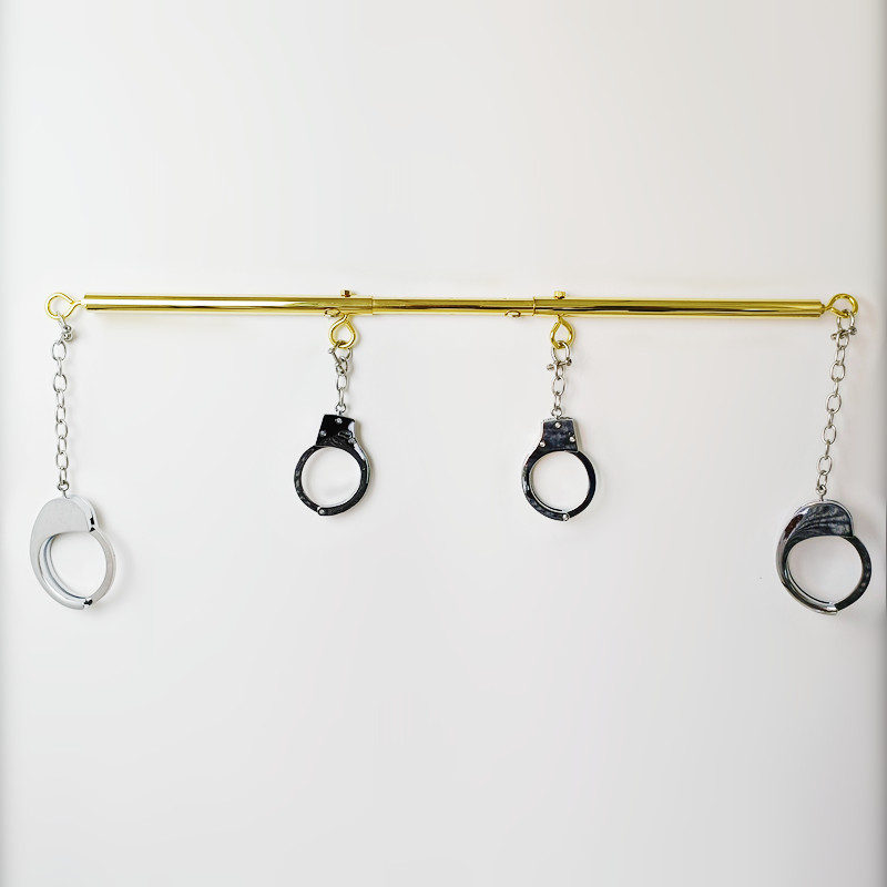 SM Restraints Golden Spreader Bar Handcuffs Shackles -WeLovePlugs