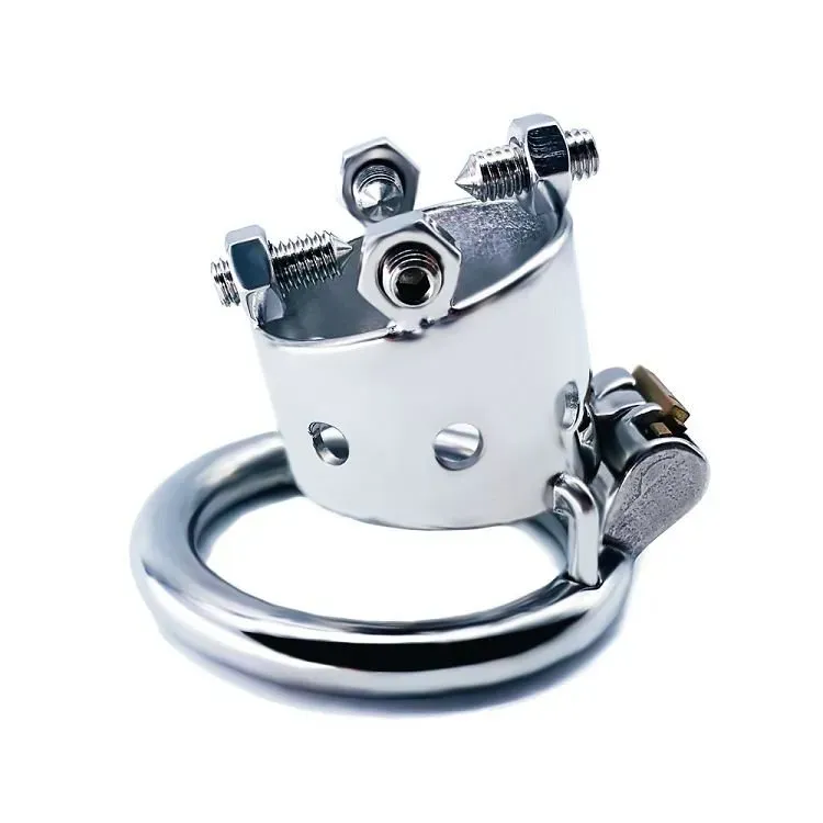 Stainless-steel Chastity Cage With Spiked Screws-WeLovePlugs