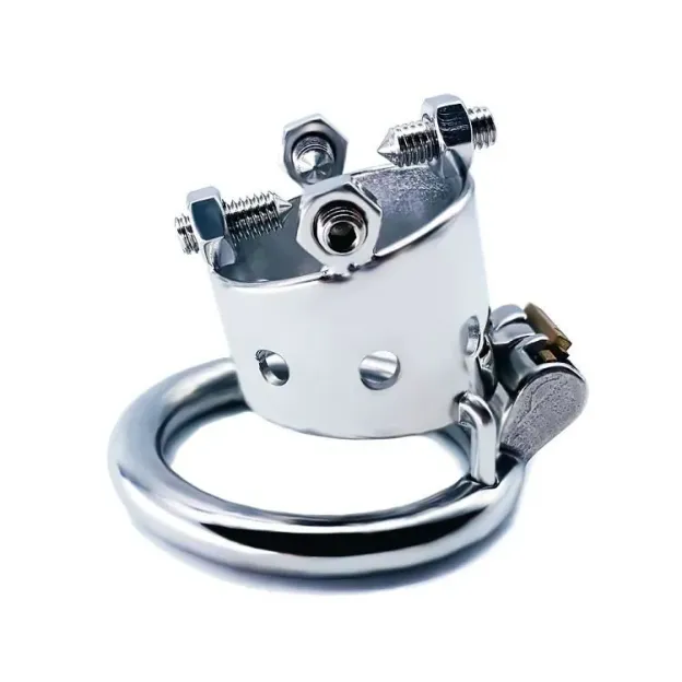 Stainless-steel Chastity Cage With Spiked Screws-WeLovePlugs