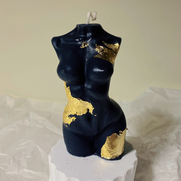 Gold Embellished Man & Woman Candles - E - image 6