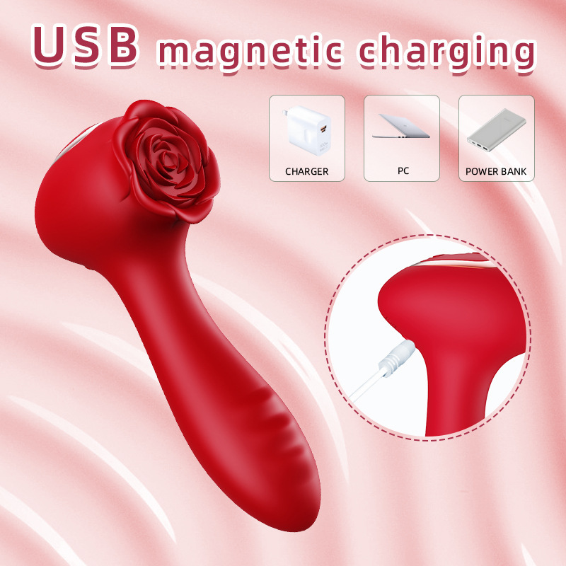 Rose Bead Vibrator Clit Licking Toy-WeLovePlugs