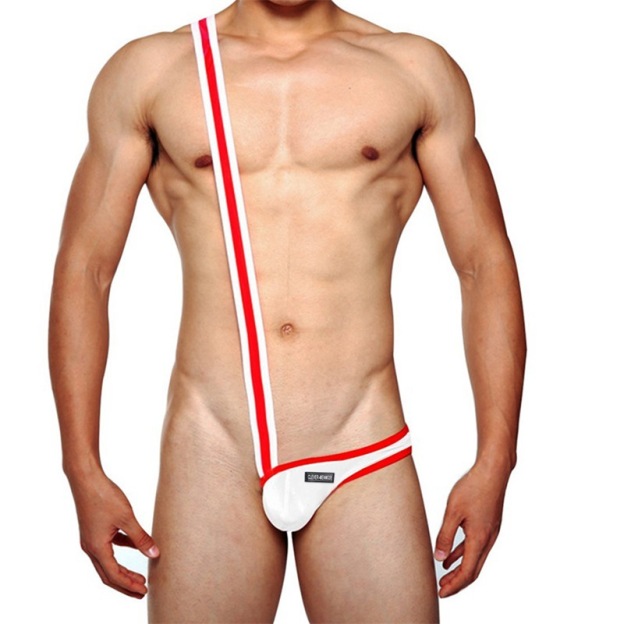 Men's One-Piece Underwear – Side-Opening Suspender Undergarment - Right - One Size - image 2