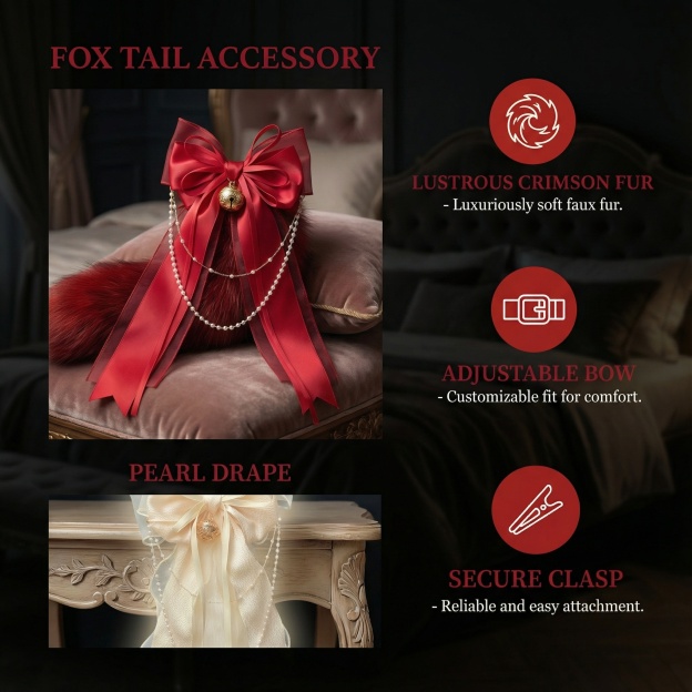 Luxury Fox Tail Plug Set – 15.7" Plush Tail With Pearl Chain & Interchangeable Plug Heads - image 22