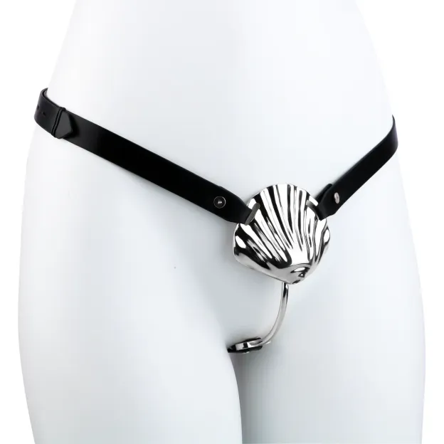 Sexy Shell Chastity Belt with Anal Plug and Urethral Catheter-WeLovePlugs