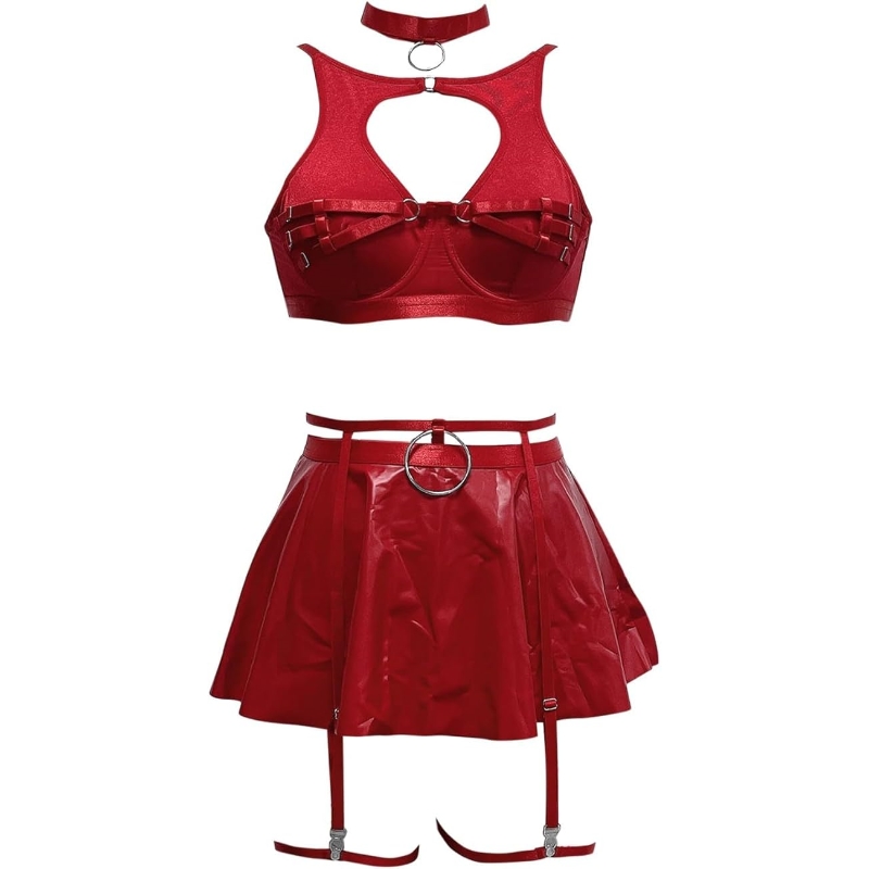 Seductive O-Ring Skirt Lingerie Set