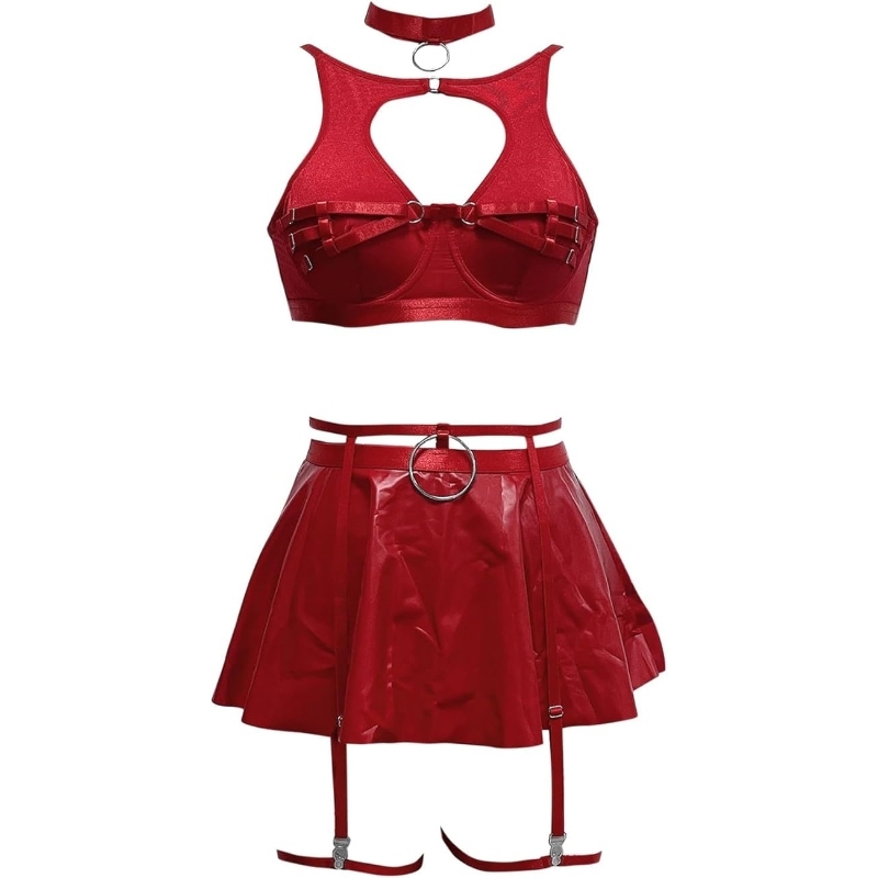 Seductive O-Ring Skirt Lingerie Set