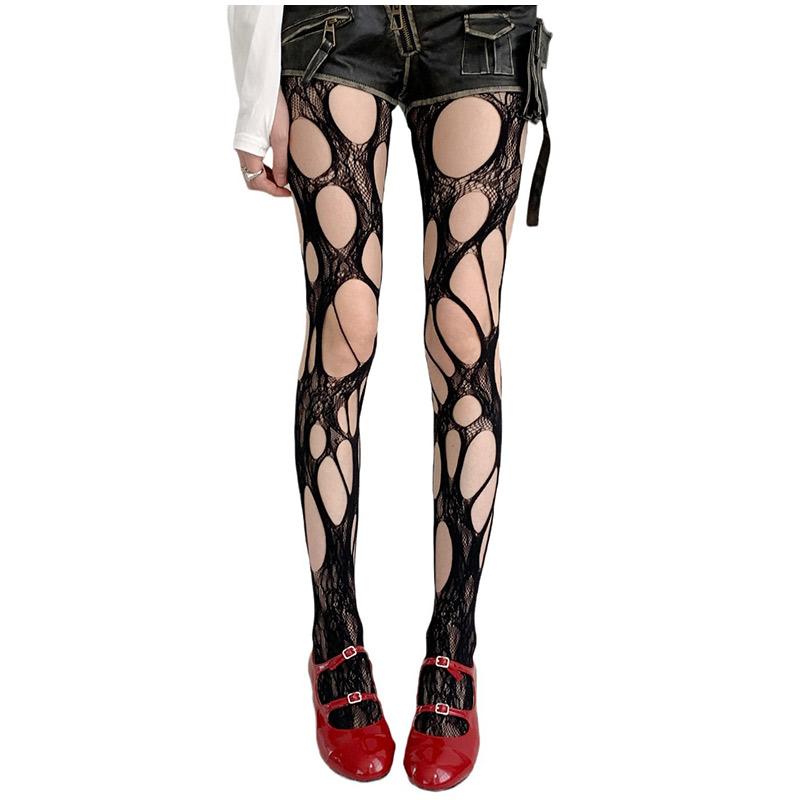 Gothic Ripped Fishnet Tights Stocking – Edgy & Bold for Night Outs-WeLovePlugs