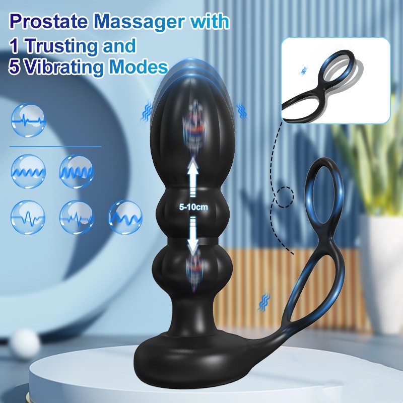 Prostate Massager with1 Trusting and 5 Vibrating Modes -WeLovePlugs