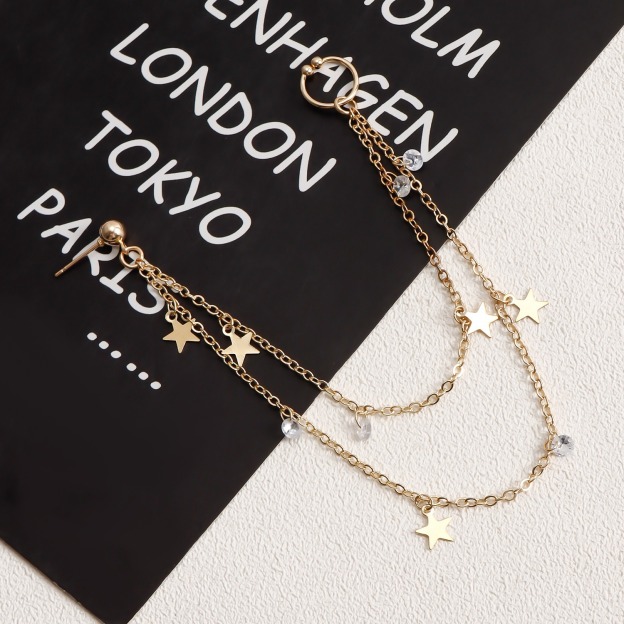 Boho Nose Chain Jewelry – Fake Septum Ring with Ear Hoop & Crystal Nose Ring-WeLovePlugs