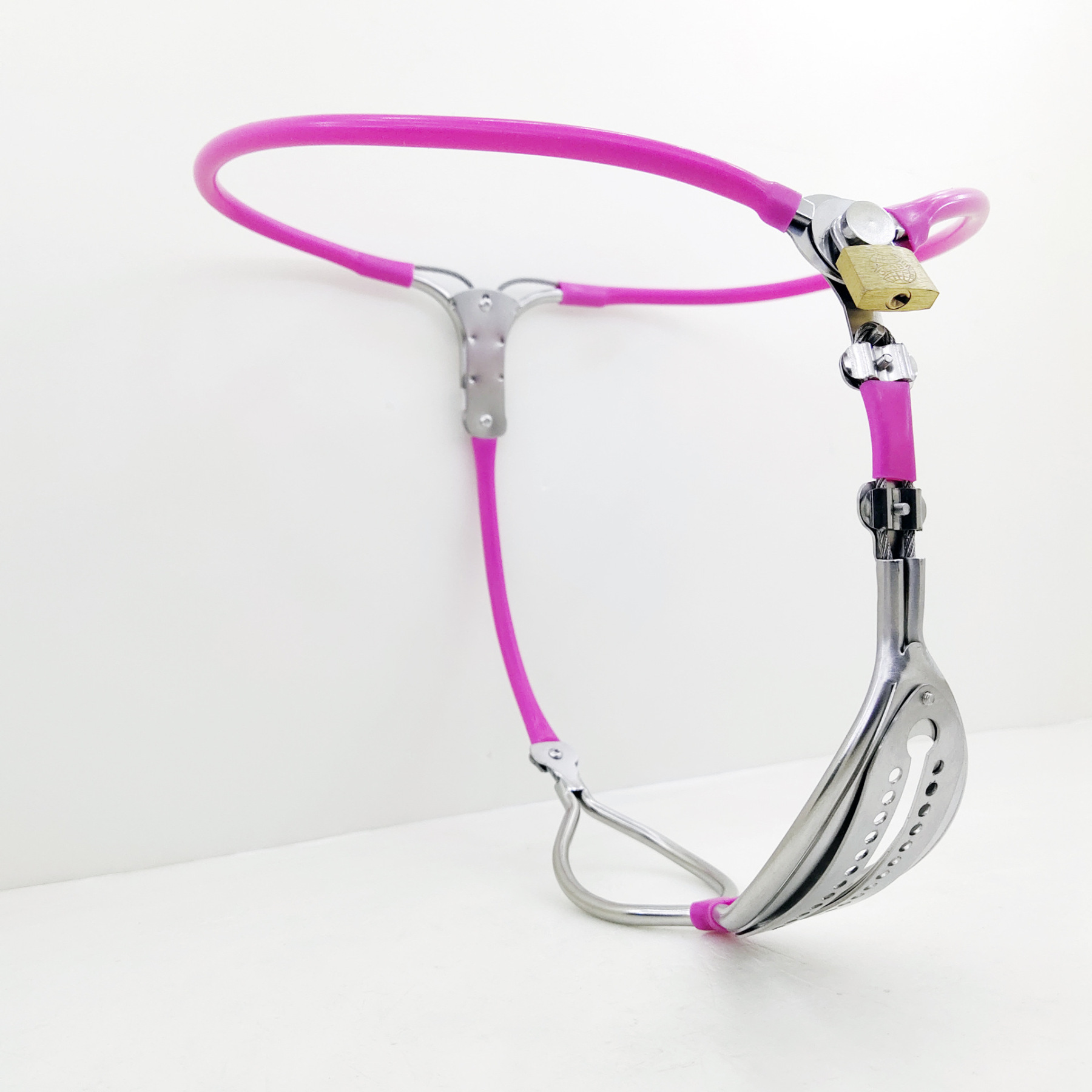 Stainless Steel Adjustable Chastity Belt for Women-WeLovePlugs
