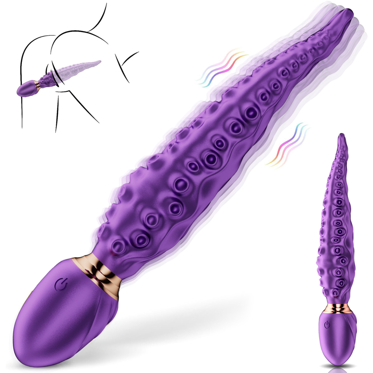 OctoTouch 10-Mode Multi-Zone Vibrator Octupos Dildo-WeLovePlugs