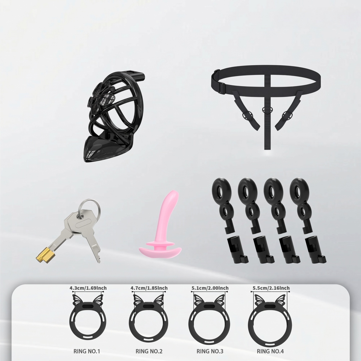 Invisible Butterfly Chastity Cage - Black - S - image 6
