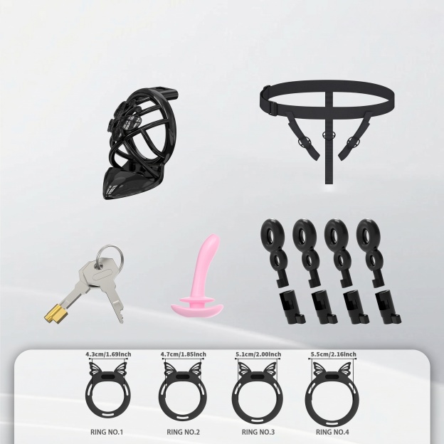 Invisible Butterfly Chastity Cage - Black - S - image 6
