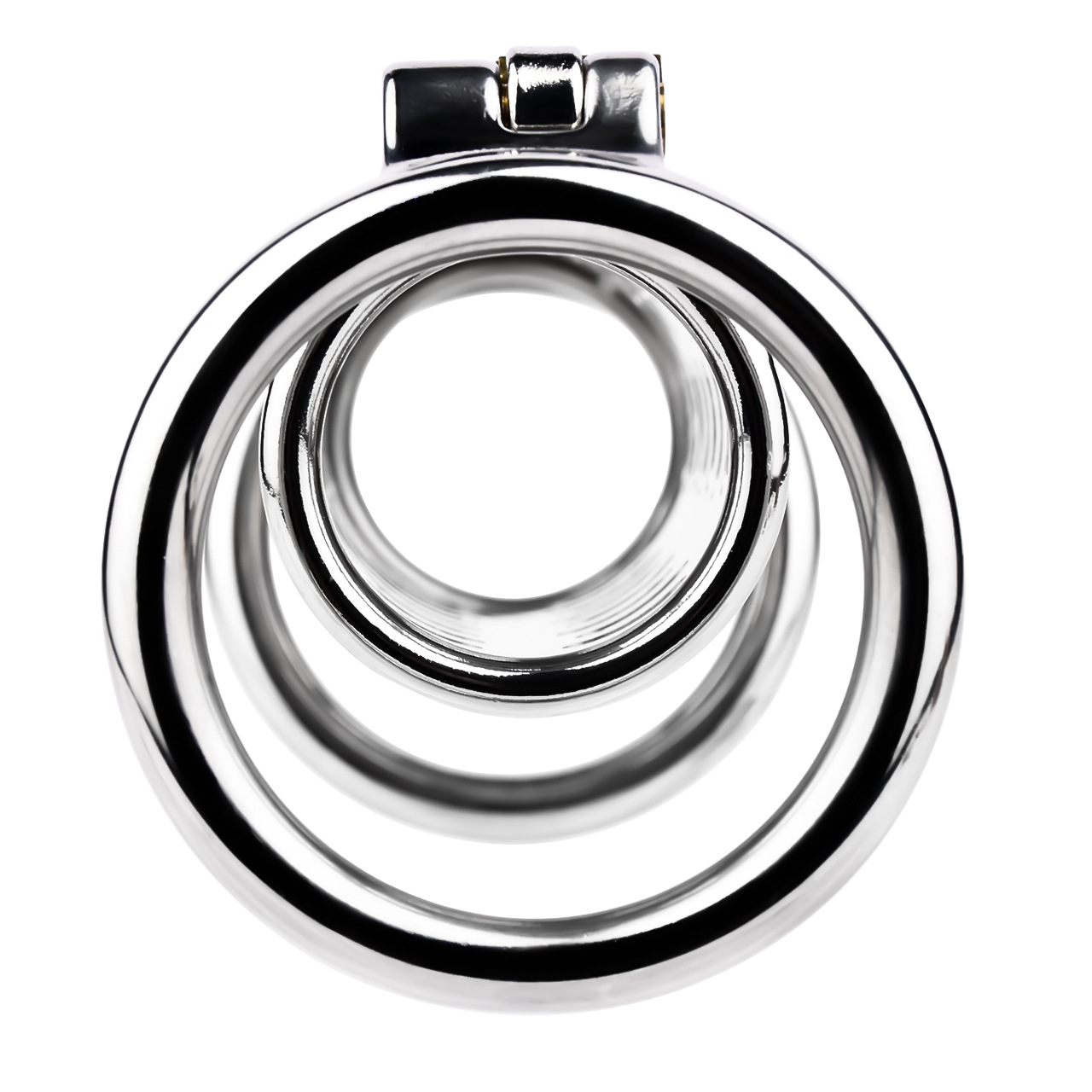 LustLink Duo Stainless Steel Duet Chastity Cage Locking Cock Ring-WeLovePlugs
