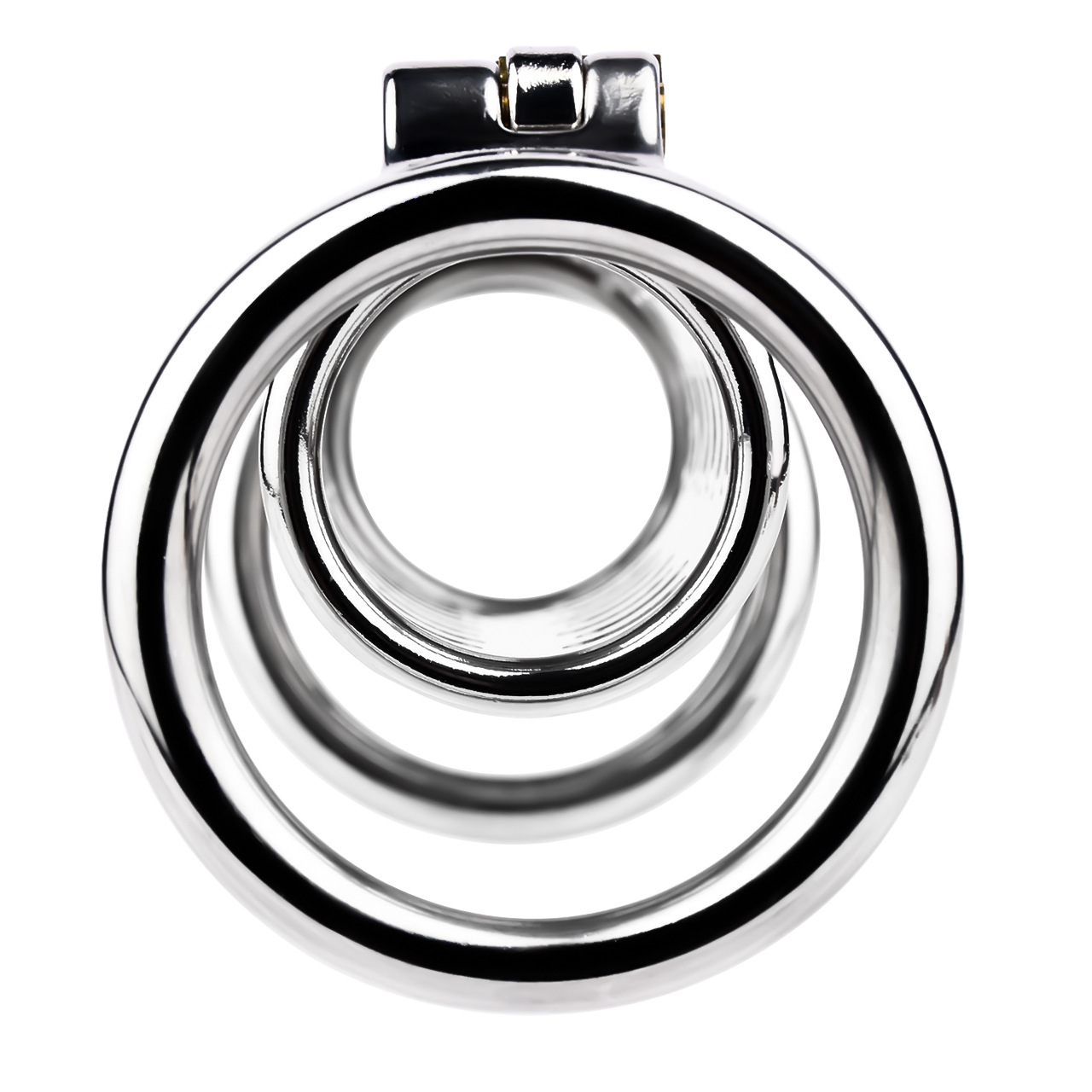 LustLink Duo Stainless Steel Duet Chastity Cage Locking Cock Ring-WeLovePlugs
