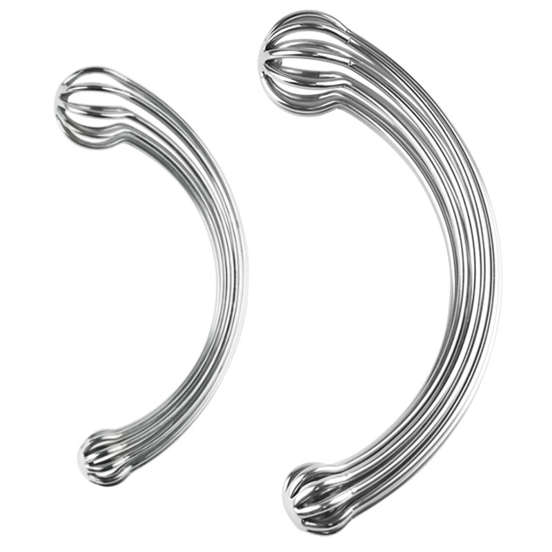 Hallow Curved Stainless Steel Dual-ended Butt Plug Dildo Massage Wand-WeLovePlugs