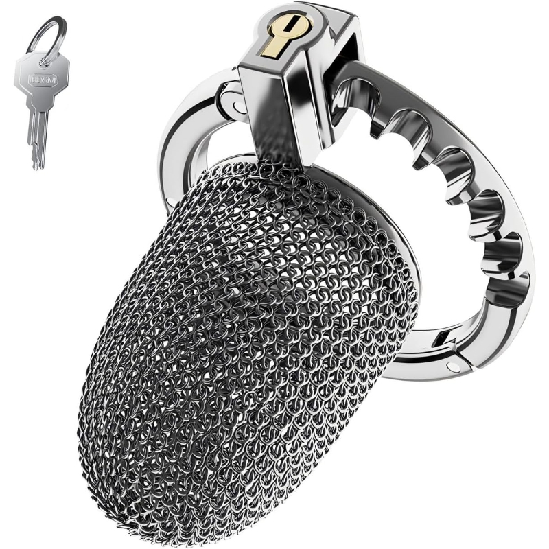 3.54'' Chainmail Mesh Chastity Cage-WeLovePlugs