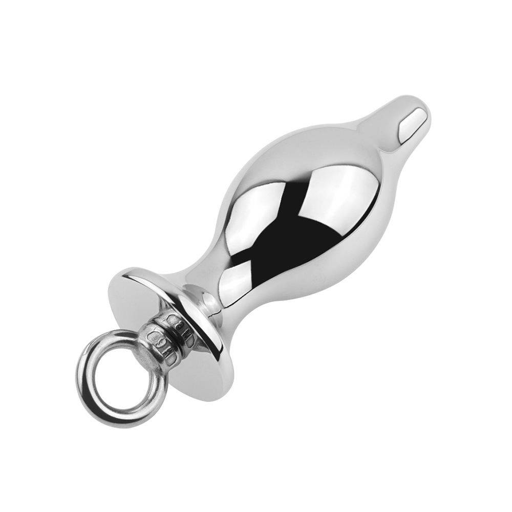 Metal Anal Plug with Pull Ring - image 3