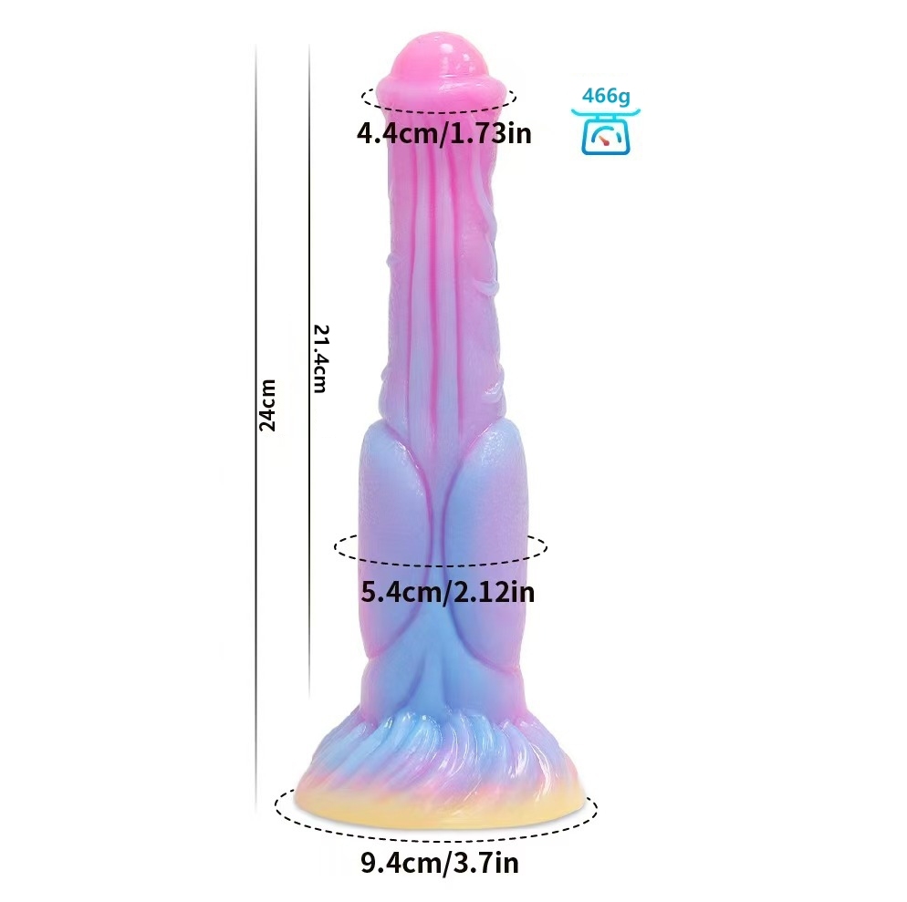 9.44'' Horse Anal Glow In The Dark Dildo with Suction Cup - Multicolor - image 6