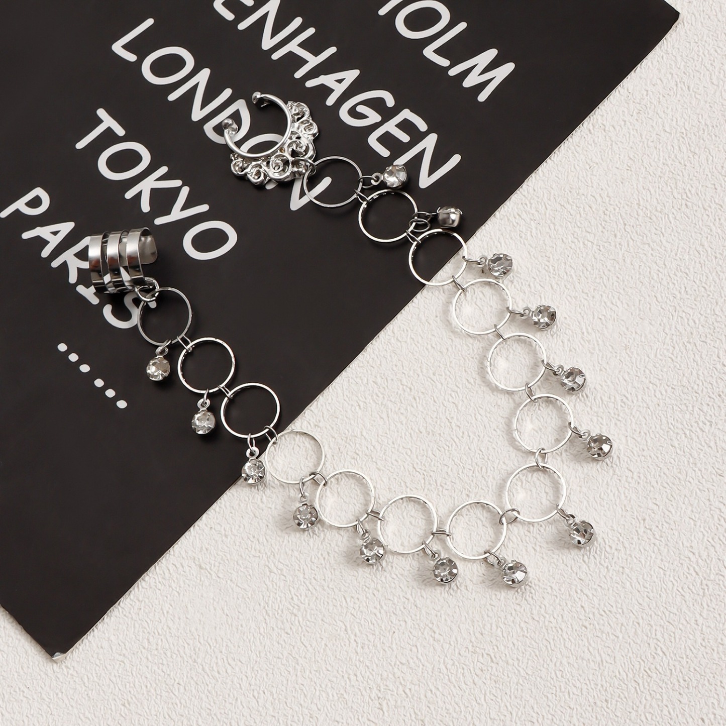 Vintage Nose to Ear Chain – Crystal Tassel Dangle Jewelry for Weddings & Parties-WeLovePlugs