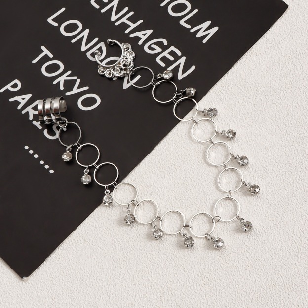 Vintage Nose to Ear Chain – Crystal Tassel Dangle Jewelry for Weddings & Parties-WeLovePlugs