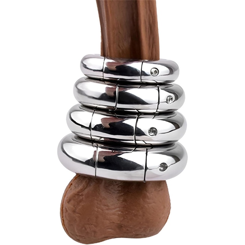 Stainless Steel Locking Cock Ring-WeLovePlugs