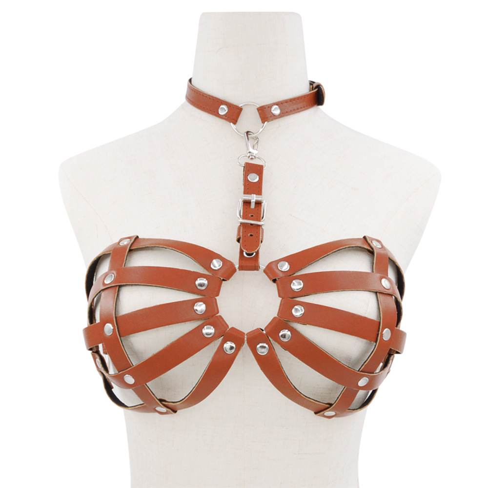 Sexy BDSM Halter Harness Cage Bra Lingerie-WeLovePlugs