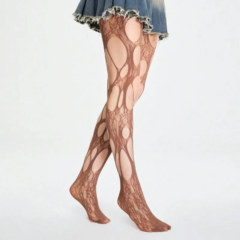 Gothic Ripped Fishnet Tights Stocking – Edgy & Bold for Night Outs-WeLovePlugs