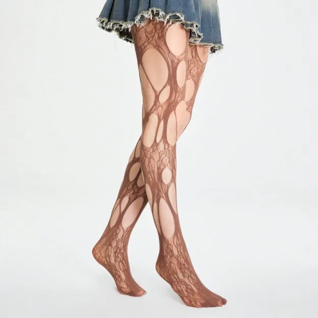 Gothic Ripped Fishnet Tights Stocking – Edgy & Bold for Night Outs-WeLovePlugs