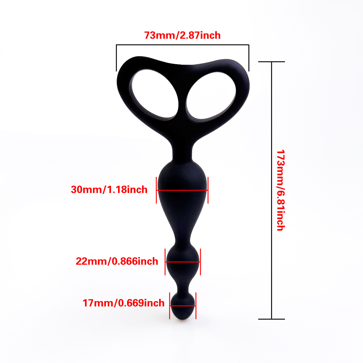 Black Silicone Fist Hold Anal Beads Plug-WeLovePlugs