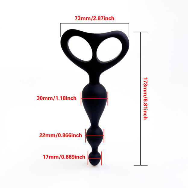Black Silicone Fist Hold Anal Beads Plug-WeLovePlugs