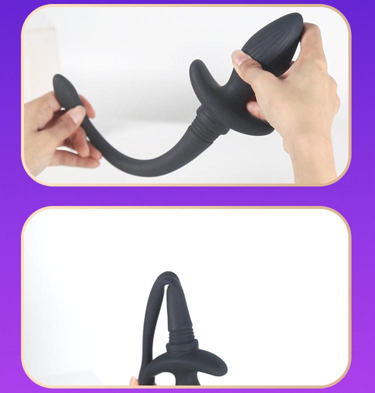 Unique Design Silicone Vibrating Tail Butt Plug with Remote -WeLovePlugs