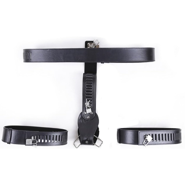 Adult Chastity Leather Belt Pants-WeLovePlugs